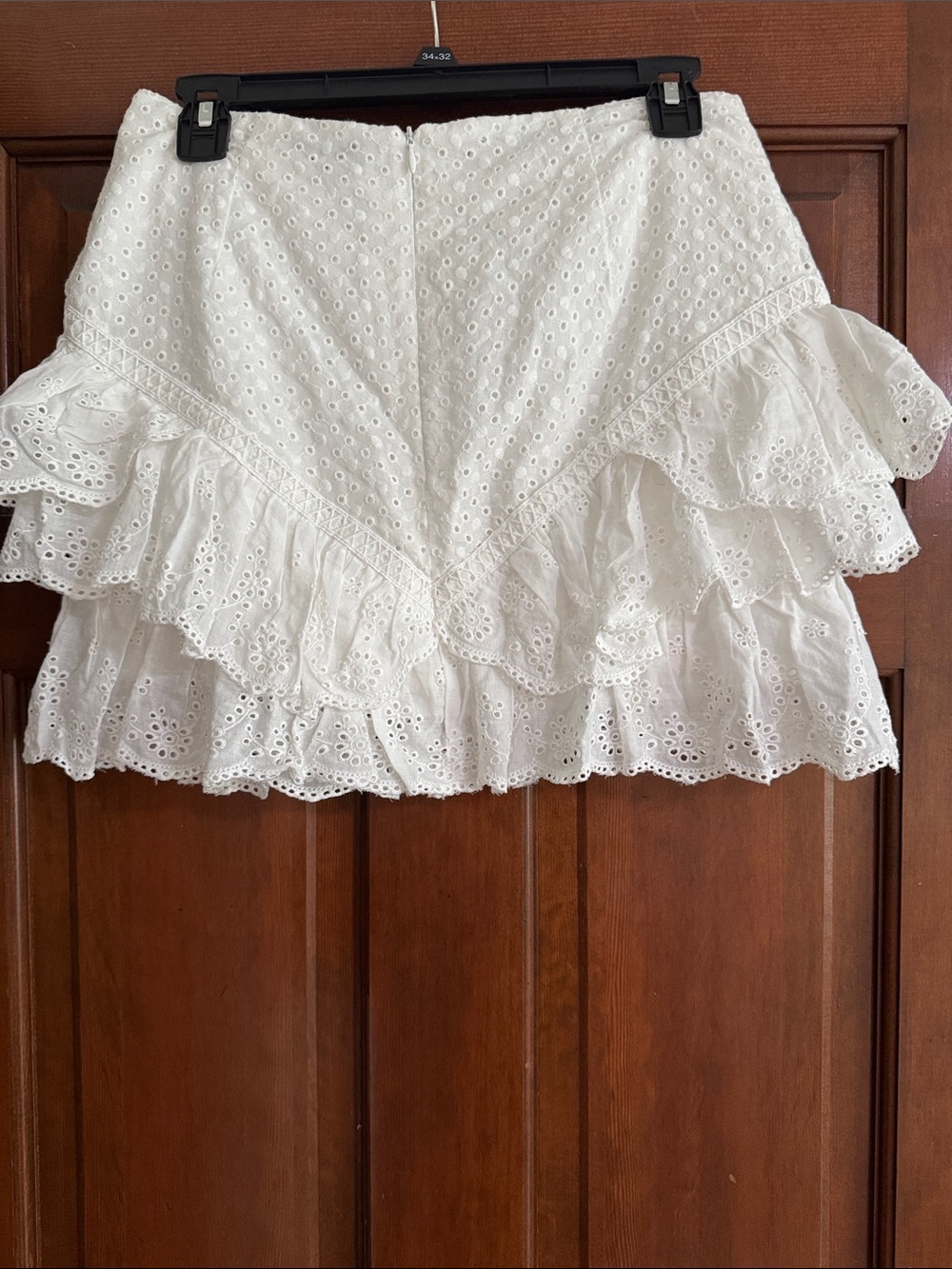 White Eyelet Ruffle Mini Skirt - Picture 4 of 5